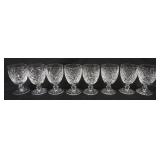 1017	WATERFORD CRYSTAL  DONEGAL, 8 CUT SHORT STEM WINES, EACH APPROXIMATELY 5 1/2 IN H