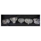 1025	GROUP OF ASSORTED CRYSTAL BOWLS, LARGEST PIECE APPROXIMATELY 6 IN X 9 IN