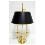 1030	BALDWIN BRASS BOUILLOTTE LAMP, APPROXIMATELY 24 IN H WITH ADJUSTABLE HEIGHT SHADE