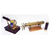 1033	GROUP OF KALEIDOSCOPES, 1 WITH MOSAIC, LARGEST APPROXIMATELY 16 IN X 6 IN X 5 IN