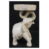 1034	CARVED WOOD ELEPHANT STAND, APPROXIMATELY 9 IN X 13 IN X 20 IN H