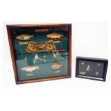 1035	FLY FISHING DECORATIVE FRAMED COLLAGES, LARGEST APPROXIMATELY 15 IN X 15 IN X 3 IN