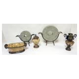 1052	GROUP OF ASSORTED DECORATIVE AND ACCENT PIECES, COMPOSITE AND CERAMIC, LARGEST APPROXIMATELY 4 
