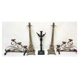 1053	ASSORTED CANDLESTICKS AND CANDLE HOLDERS, TALLEST APPROXIMATELY 23 IN H