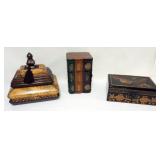 1057	GROUP OF ASSORTED DECORATIVE TRINKET BOXES, LARGEST APPROXIMATELY 12 IN X 9 IN 13 IN