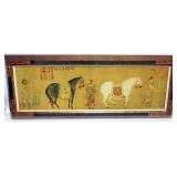 1068	FRAMED PRINT *TARTARS BRINGING A TRIBUTE OF HORSES*, APPROXIMATELY 46 IN X 18 IN