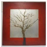 1070	LARGE ABSTRACT PAINTING ON CANVAS OF A TREE, APPROXIMATELY 48 IN SQ