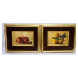 1072	2 OIL PAINTINGS ON BOARD, STILL LIFE, SIGNED M.W. HUGGINS, EACH APPROXIMATELY 17 IN X 21 IN OVE