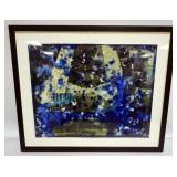1074	FRAMED ABSTRACT ART, CIRCE DUNNELL, WILLIAM DUNNELL, APPROXIMATELY 26 IN X 22 IN OVERALL