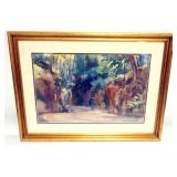 1080	ELEANOR REED WATERCOLOR, FRAMED AND MATTED, APPROXIMATELY 20 IN X 27 IN