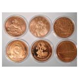 1087	1 OZ COPPER ROUND .999 FINE COPPER ROUND