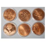 1102	1 OZ COPPER ROUND .999 FINE COPPER ROUND