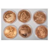1109	1 OZ COPPER ROUND .999 FINE COPPER ROUND