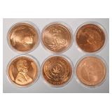 1111	1 OZ COPPER ROUND .999 FINE COPPER ROUND