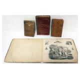 1118	GROUP OF ANTIQUE BOOKS INCLUDING SKETCH BOOK