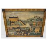 1121	CONTEMPORARY FOLK ART PAINTING ON BOARD, APPROXIMATELY 31 IN X 23 IN OVERALL
