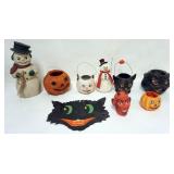 1126	GROUP OF MOSTLY COMTEMPORARY HOLIDAY INCLUDING CONTEMPORARY CREATION OF DEVIL HEAD CANDY CONTAI