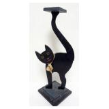 1127	HALLOWEEN CAT WOOD ASHTRAY STAND, MISSING GLASS TRAY, APPROXIMATELY 23 IN H