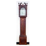 1139	ANTIQUE GRANDFATHERS CLOCK WITH FAN MEDALLION INLAID CASE AND DOORS. REEDED COLUMN STOP CHAMFER
