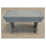 1163	PRIMITIVE BENCH WITH BOOT JACK CUT OUT SIDES, APPROXIMATELY 30 IN X 14 IN X 18 IN H