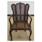 1164	MAHOGANY ARM CHAIR WITH PRESSED CANE BACK, SIDES AND SEAT
