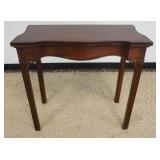 1169	HENKEL HARRIS MAHOGANY FLIP TOP TABLE, APPROXIMATELY 31 IN X 15 IN X 30 IN H, OPEN 30 IN