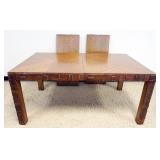 1191	MID CENTURY MODERN LANE STACCATO DINING TABLE WITH 2 SKIRTED LEAVES, TABLE APPROXIMATELY 64 IN 