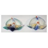 1075	ROYAL BAYREUTH SWAN WALL POCKETS, APPROXIMATELY 6 IN X 5 IN X 3 IN DEEP