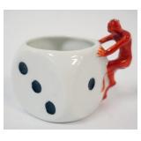 1100	ROYAL BAYREUTH DEVIL DICE CUP, APPROXIMATELY 2 1/2 IN HIGH