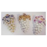 1118	ROYAL BAYREUTH LUSTRE GRAPE CLUSTER WALL POCKETS, APPROXIMATELY 10 IN