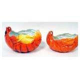 1005	ROYAL BAYREUTH LOBSTER BOWLS LARGEST APPROXIMATELY 7 IN X 6 IN X 5 IN HIGH