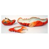 1007	ROYAL BAYREUTH LOBSTER DISHES, LARGEST APPROXIMATELY 13 IN X 5 IN X 3 IN HIGH