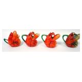 1010	ROYAL BAYREUTH LOBSTER CREAMERS & COVERED DISH, LARGEST APPROXIMATELY 5 IN X 2 IN X 5 IN