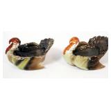 1012	ROYAL BAYREUTH TURKEY DISHES, APPROXIMATELY 5 IN X 4 1/4 IN X 3 1/4 IN HIGH