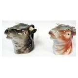 1019	ROYAL BAYREUTH BULLS HEAD CREAMERS, APPROXIMATELY 5 IN X 4 IN X 4 IN HIGH