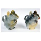 1025	ROYAL BAYREUTH MOUSE PITCHERS, APPROXIMATELY 3 IN X 5 1/2 IN X 4 1/2 IN HIGH