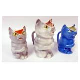 1028	ROYAL BAYREUTH CAT CREAMERS/PITCHERS, LARGEST APPROXIMATELY 6 IN HIGH