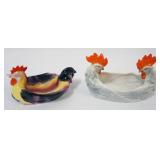 1033	ROYAL BAYREUTH ROOSTER DISHES, LARGEST APPROXIMATELY 6 IN X 3 1/2 IN X 4 IN HIGH