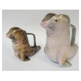 1038	ROYAL BAYREUTH SEAL CREAMER & PITCHER, TALLEST APPROXIMATELY 7 IN HIGH