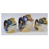 1045	ROYAL BAYREUTH MALLARD DUCK CREAMERS, LARGEST APPROXIMATELY 5 IN HIGH