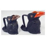 1047	ROYAL BAYREUTH CROW CREAMERS, LARGEST APPROXIMATELY 5 3/4 IN HIGH
