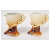 1056	ROYAL BAYREUTH ELK CREAM PITCHER, APPROXIMATELY 4 1/4 IN HIGH