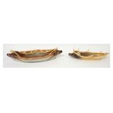 1061	ROYAL BAYREUTH ELK OBLONG DISHES ONE W/DOUBLE ELK HEAD, LARGEST APPROXIMATELY 12 IN X 5 IN X 3 