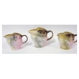 1065	ROYAL BAYREUTH PELICAN CREAMERS, LARGEST APPROXIMATELY 4 3/4 IN HIGH