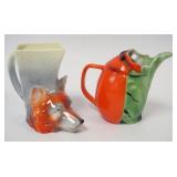 1090	ROYAL BAYREUTH FOX HEAD & LOBSTER CREAMERS, APPROXIMATELY 4 IN HIGH