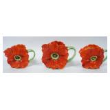 1092	ROYAL BAYREUTH RED POPPY CREAMERS, APPROXIMATELY 4 3/4 IN HIGH