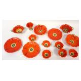 1093	ROYAL BAYREUTH RED POPPY CREAMERS ASSORTMENT LARGEST PIECE APPROXIMATELY 6 IN