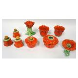1094	ROYAL BAYREUTH RED POPPY ASSORTMENT, LARGEST APPROXIMATELY 4 1/2 IN HIGH