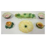 1104	ROYAL BAYREUTH GROUP OF ASSORTED DISHES & CUPS & SAUCERS, LARGEST APPROXIMATELY 12 IN X 5 IN