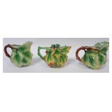 1110	ROYAL BAYREUTH GREEN LEAF CREAMERS, TALLEST APPROXIMATELY 5 IN HIGH